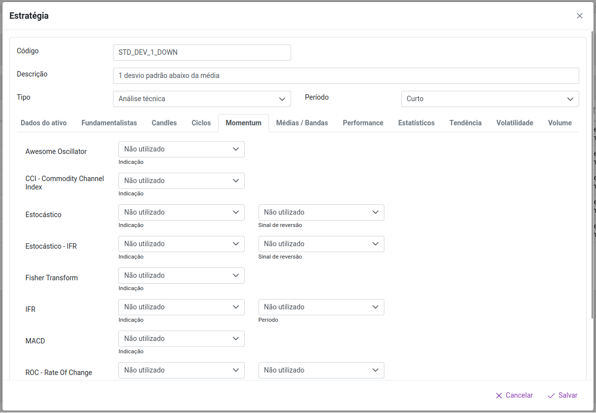 Indicadores de momentum